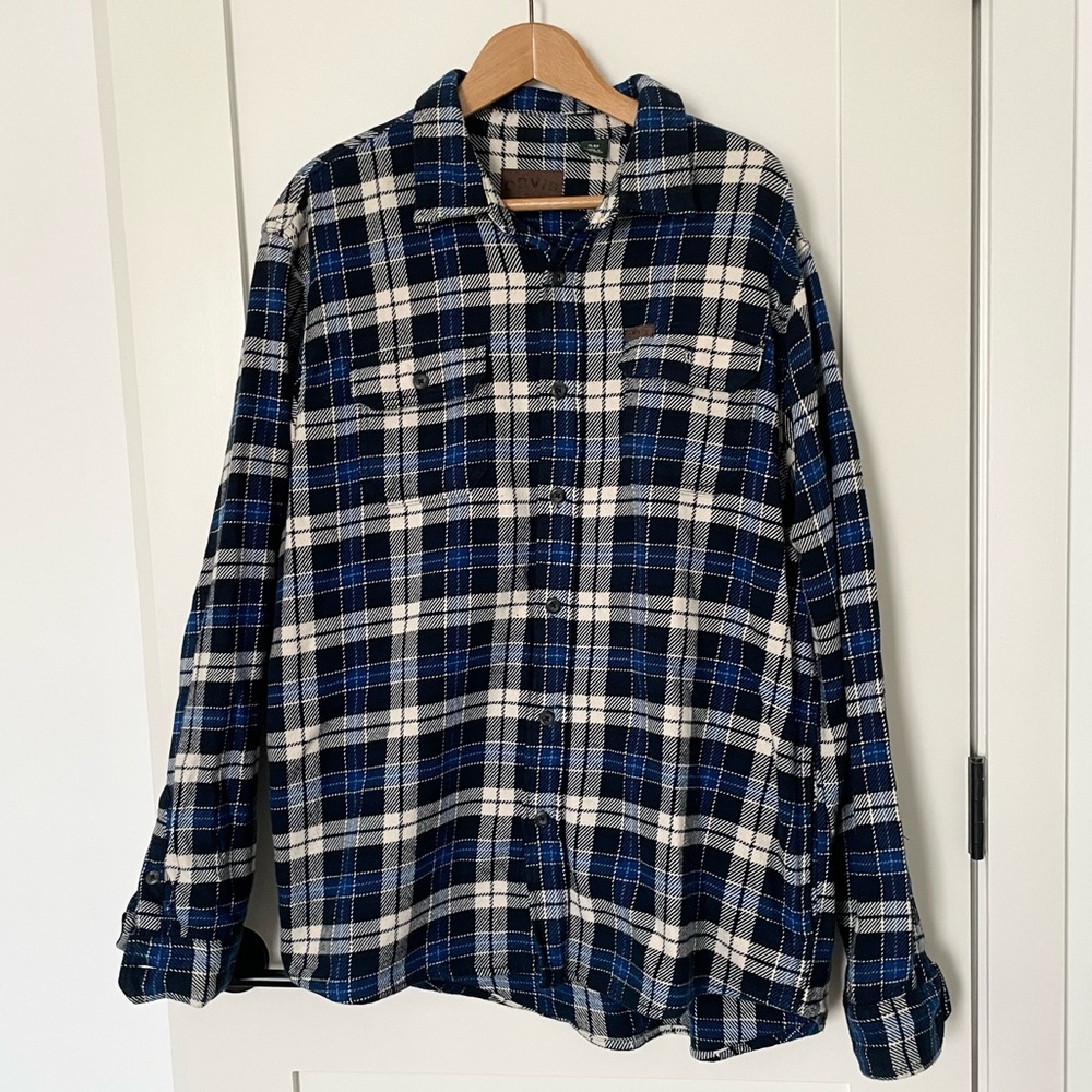 Orvis heavyweight blue flannel